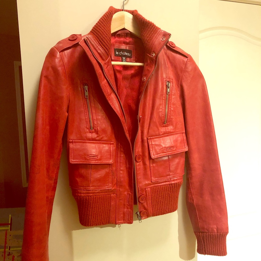 100% leather bomber jacket